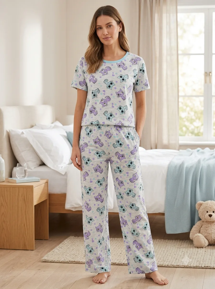 Algodón Pantalon Manga Corta Dama