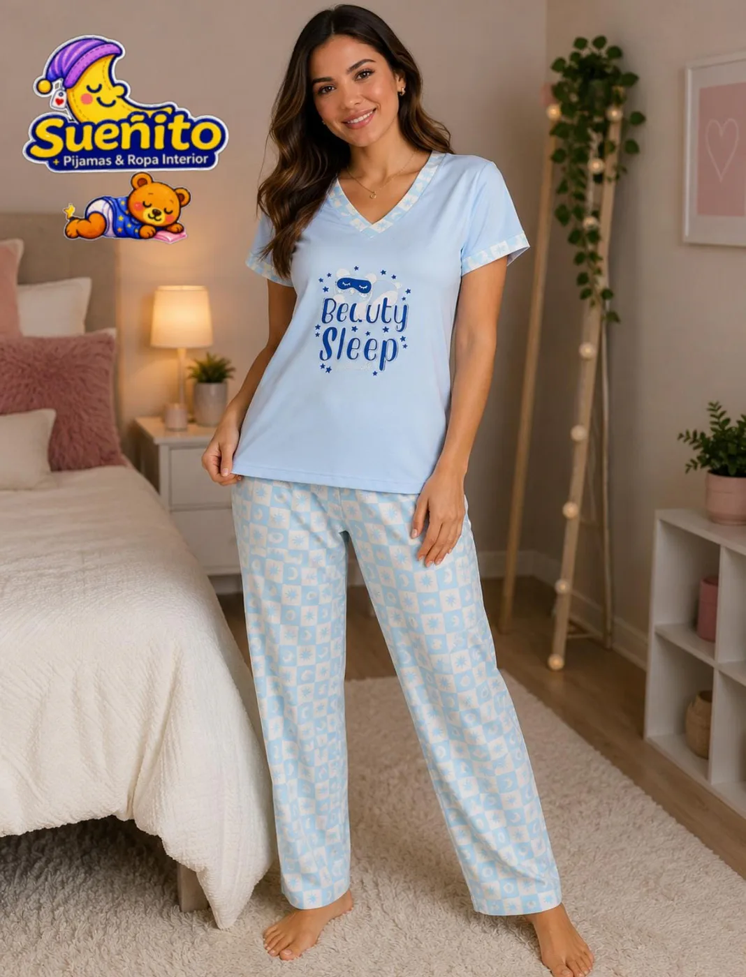 Algodón Pantalon Manga Corta Dama