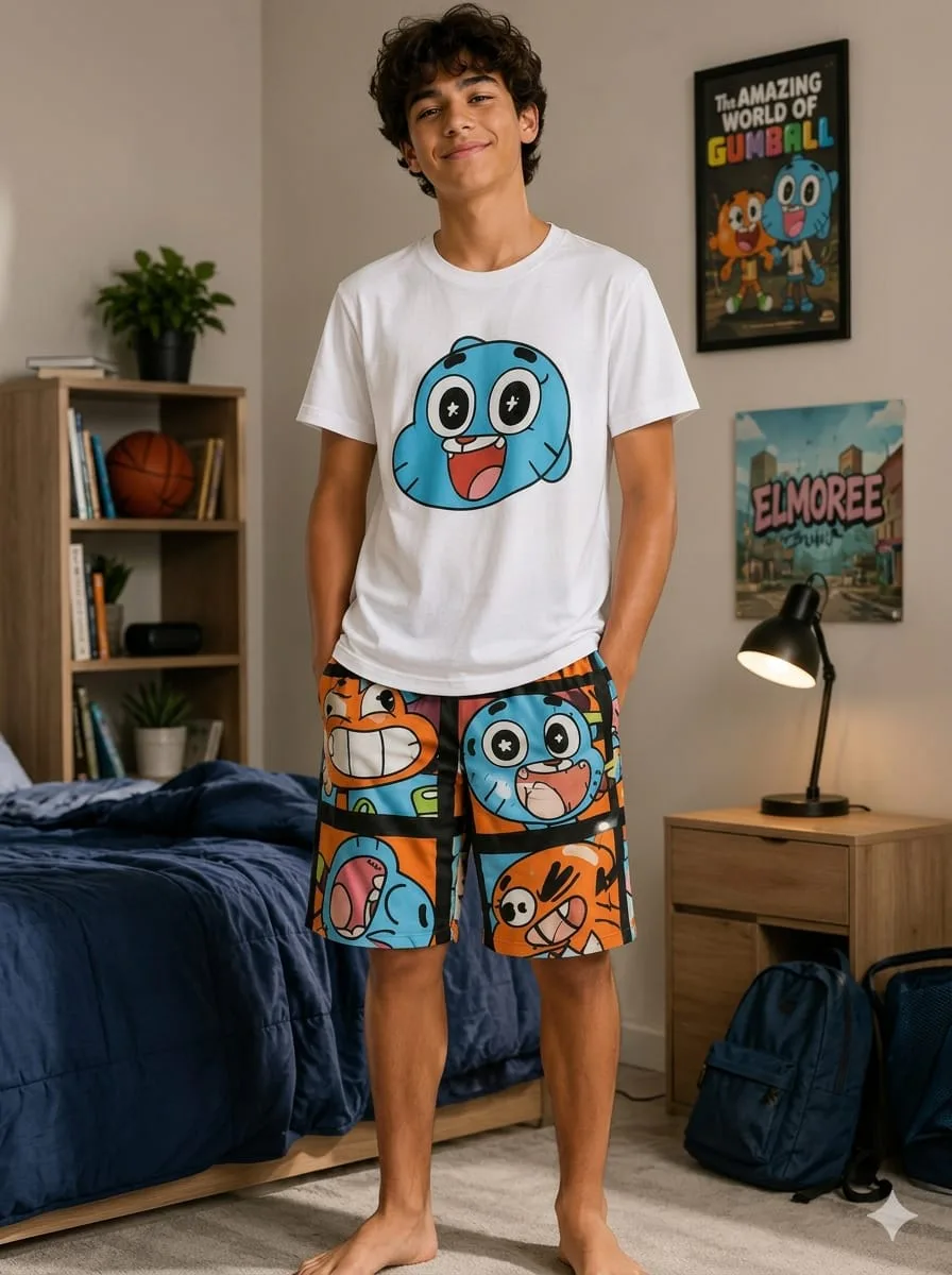 Piel Durazno Bermuda Manga Corta Hombre