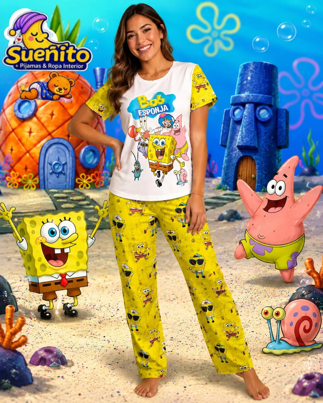 Piel Durazno Pantalon Manga Corta Dama