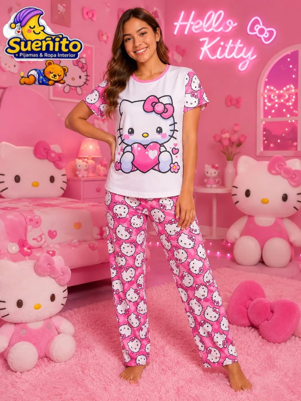 Piel Durazno Pantalon Manga Corta Dama