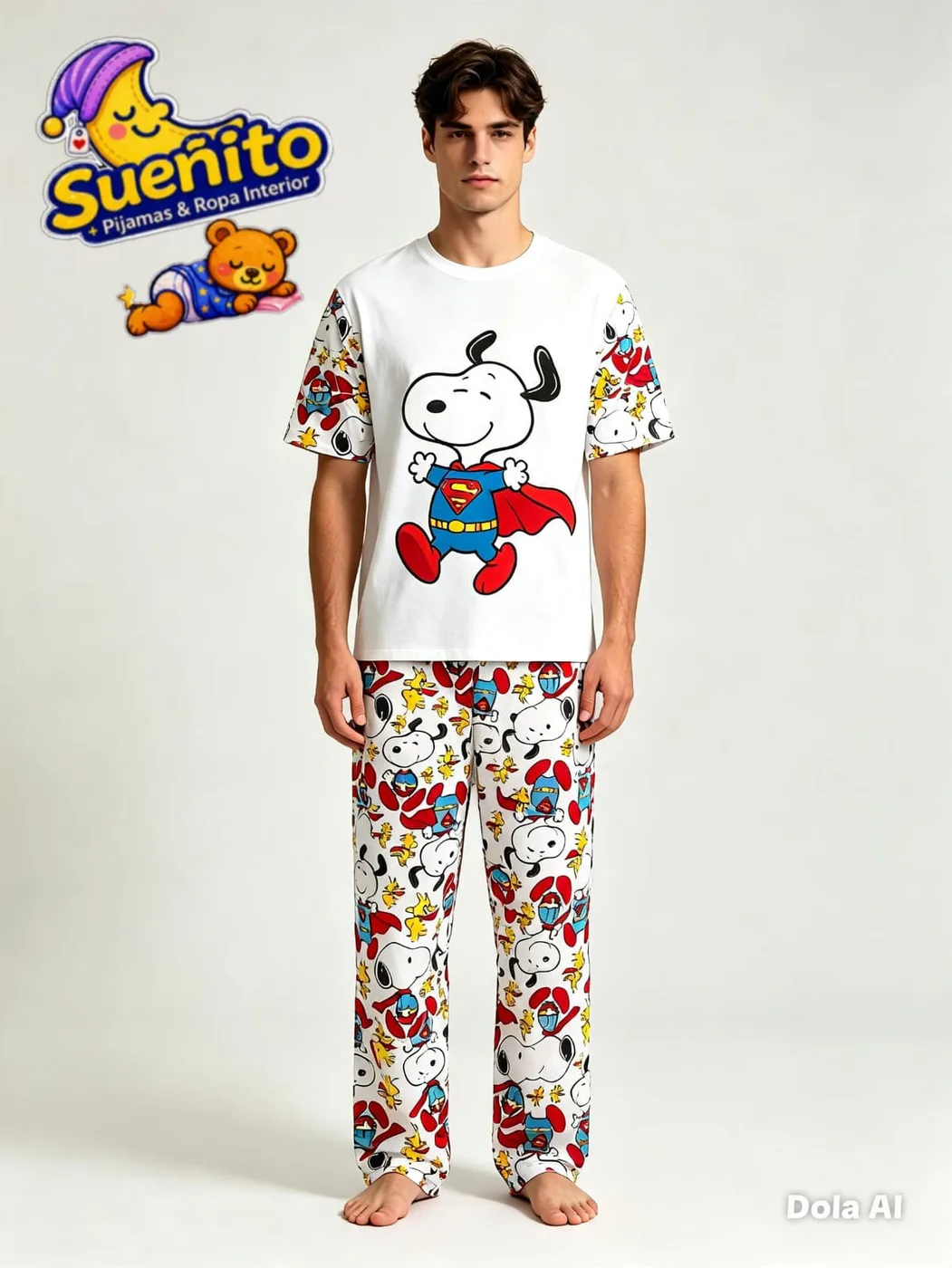 Piel Durazno Pantalon Manga Corta Hombre