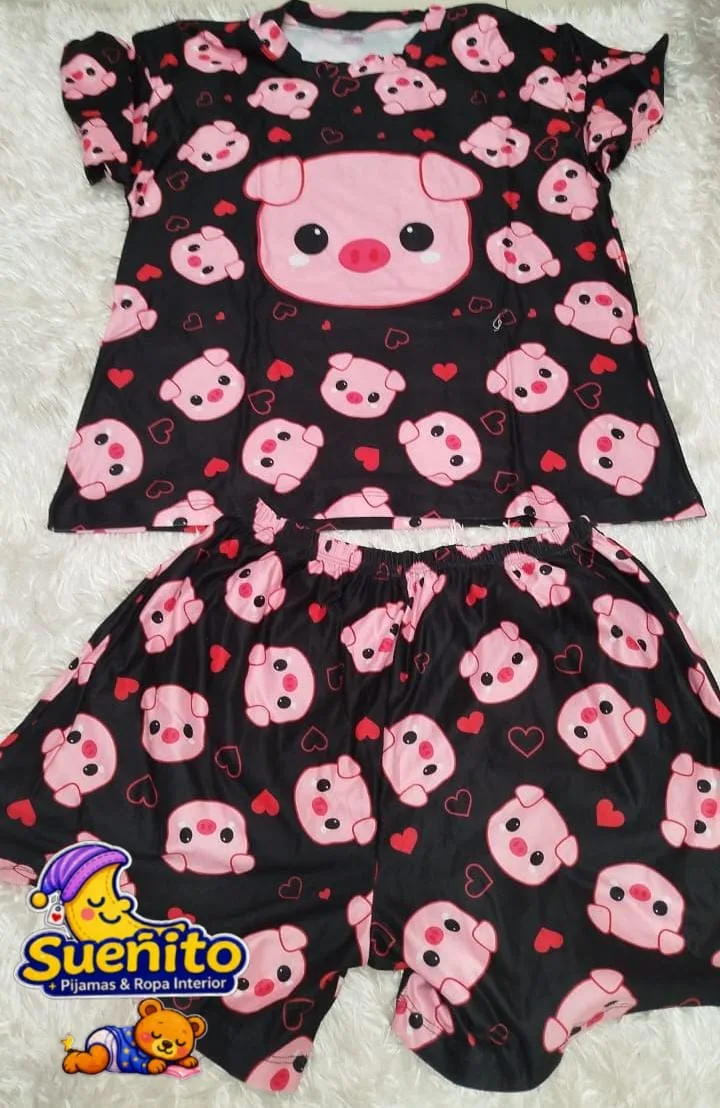 Piel Durazno Short Manga Corta