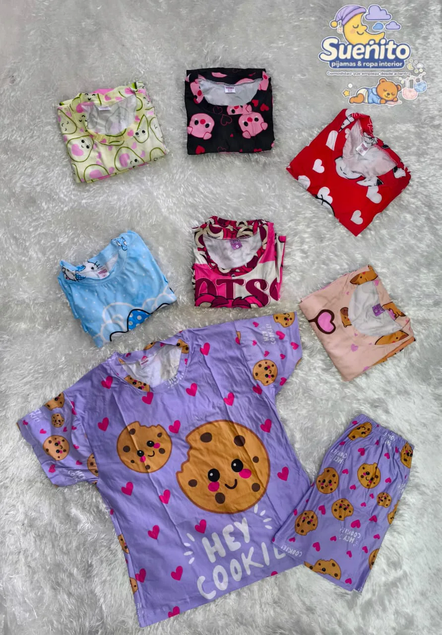 Piel Durazno Short Manga Corta
