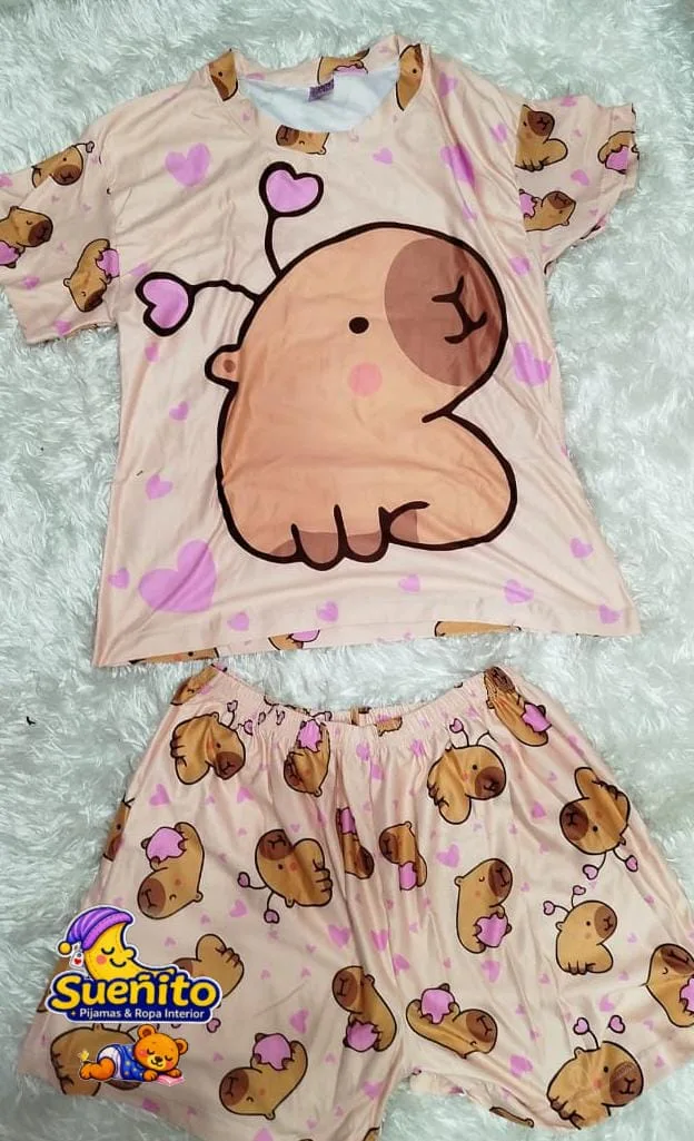 Piel Durazno Short Manga Corta