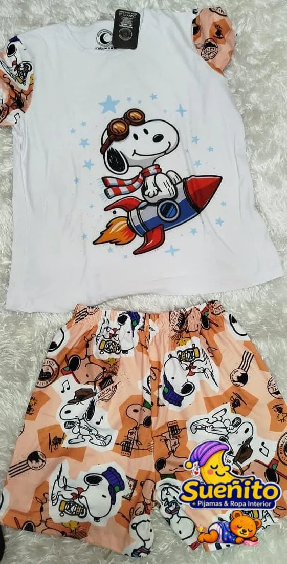 Piel Durazno Short Manga Corta