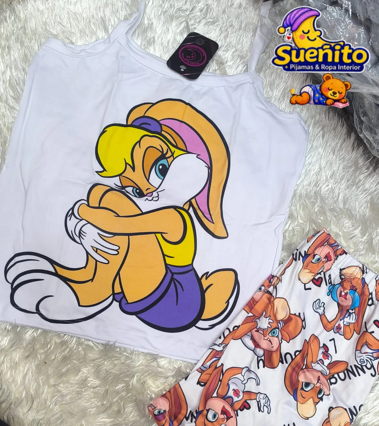 Piel Durazno Short Tiras