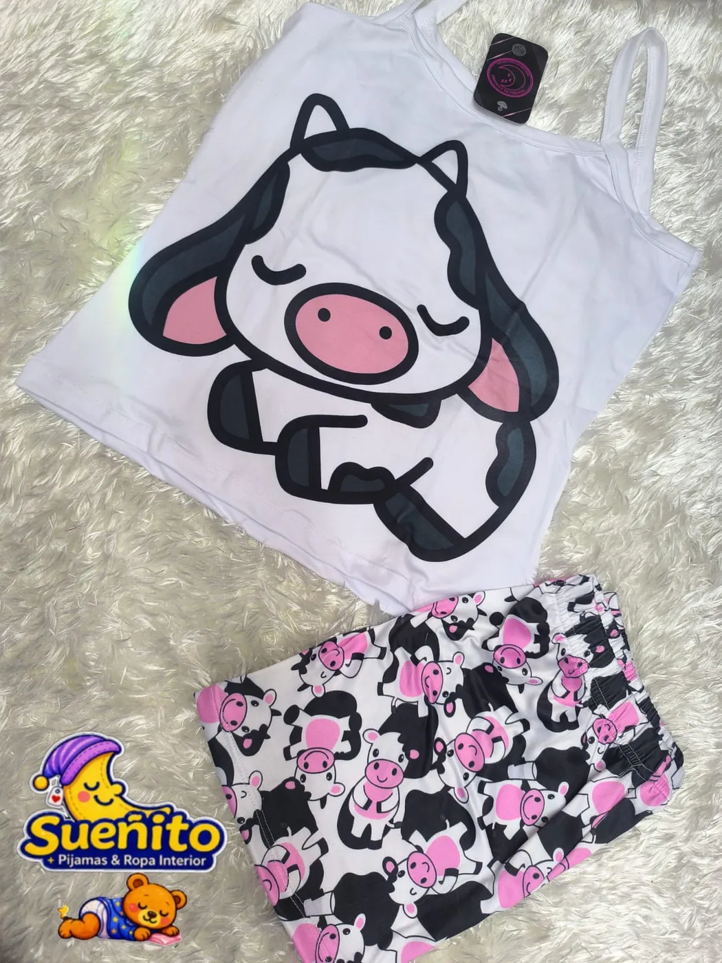 Piel Durazno Short Tiras